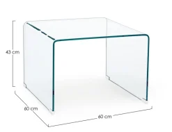 TAVOLINO IN VETRO 60X60 - IRIDE