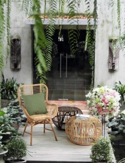 TAVOLINO POUF IN FIBRE NATURALI - DORADAL