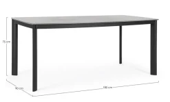 TAVOLO ALCORA 180X90 ANTRACITE