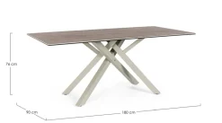 TAVOLO CON PIANO IN CERAMICA TORTORA - SEAN