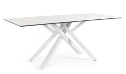 TAVOLO CON PIANO IN CERAMICA BIANCO - SEAN