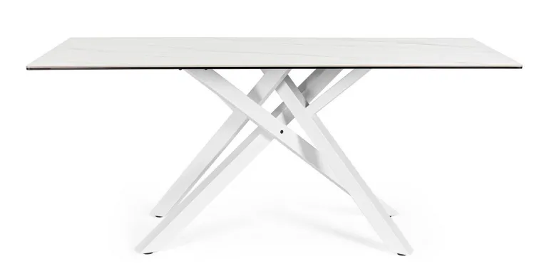 TAVOLO CON PIANO IN CERAMICA BIANCO - SEAN