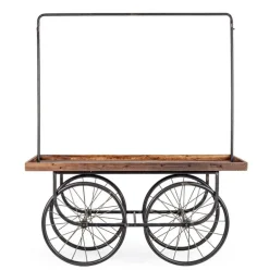 TAVOLO ESPOSITORE IN LEGNO CON RUOTE