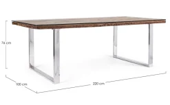 TAVOLO FISSO IN LEGNO 220X100 - STANTON