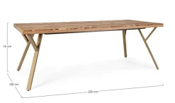 TAVOLO FISSO IN LEGNO 220X100 - RAIDA