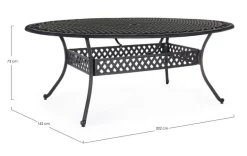 TAVOLO IN ALLUMINIO ANTRACITE - IVREA