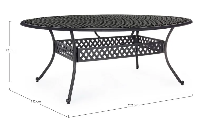 TAVOLO IN ALLUMINIO ANTRACITE - IVREA