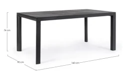 TAVOLO IN ALLUMINIO ANTRACITE JX55 - MASON