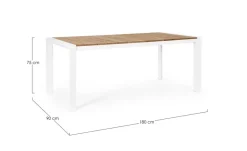 TAVOLO IN ALLUMINIO BIANCO GK50 - CAMERON