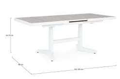 TAVOLO IN ALLUMINIO BIANCO JX11 - ROBERT