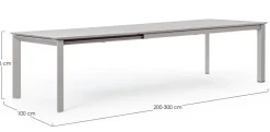 TAVOLO IN ALLUMINIO 200/300X110 - KONNOR RASTIN