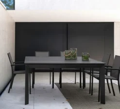 TAVOLO IN ALLUMINIO 110/160X160 ANTRACITE CX23 - KONNOR