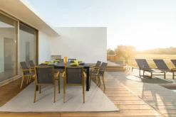 TAVOLO IN ALLUMINIO 110/160X160 ANTRACITE CX23 - KONNOR