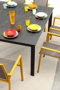 TAVOLO IN ALLUMINIO 110/160X160 ANTRACITE CX23 - KONNOR