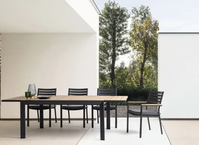 TAVOLO IN ALLUMINIO 220-340X100 ANTRACITE YK13 - BELMAR