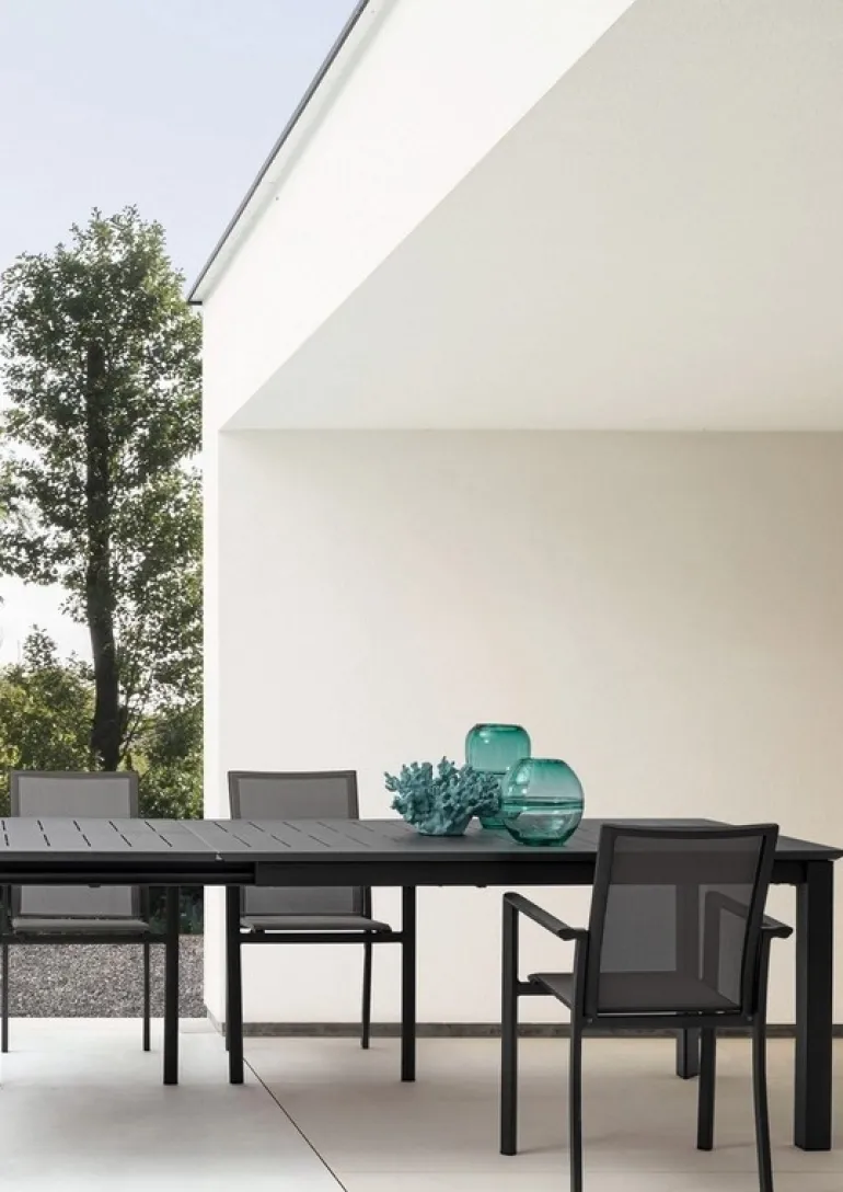 TAVOLO IN ALLUMINIO 160/240X100 ANTRACITE CX23 - KONNOR