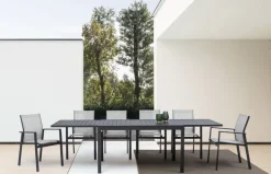 TAVOLO IN ALLUMINIO 135/270X90 ANTRACITE YK13 - PELAGIUS