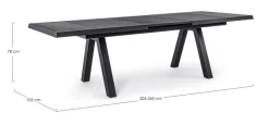 TAVOLO IN ALLUMINIO 205/265X103 ANTRACITE JX55 - KRION