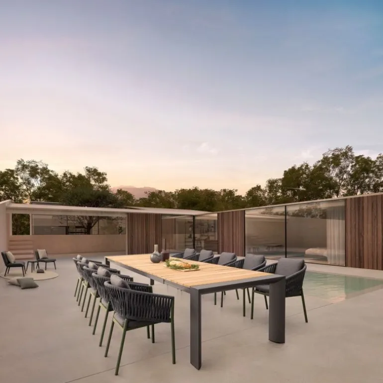 TAVOLO IN ALLUMINIO 253/319/384X110 ANTRACITE GK52 - CAMERON