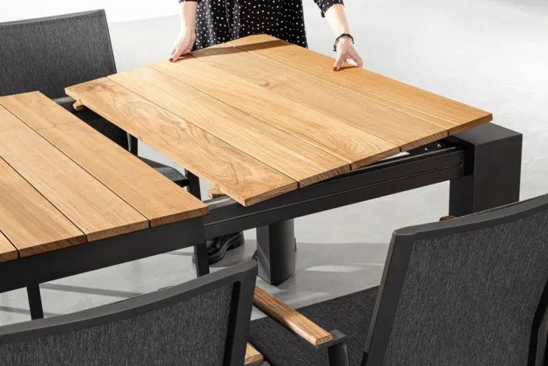 TAVOLO IN ALLUMINIO 253/319/384X110 ANTRACITE GK52 - CAMERON