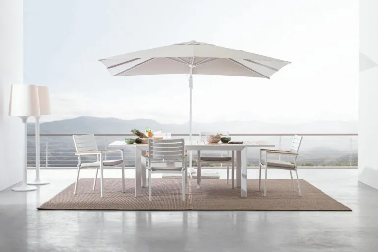 TAVOLO IN ALLUMINIO 160-240X100 BIANCO YK11 - BELMAR