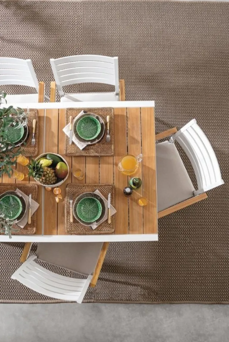 TAVOLO IN ALLUMINIO 160-240X100 BIANCO YK11 - BELMAR