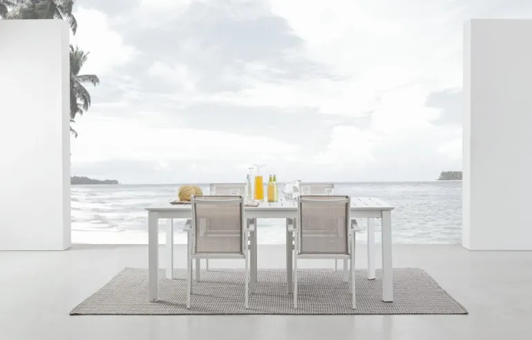 TAVOLO IN ALLUMINIO 200/300X110 BIANCO CX21-KONNOR