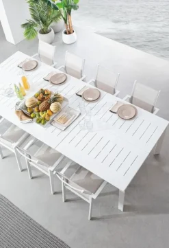 TAVOLO IN ALLUMINIO 200/300X110 BIANCO CX21-KONNOR