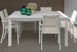 TAVOLO IN ALLUMINIO 110/160X160 BIANCO CX21 - KONNOR