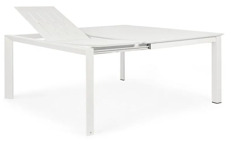 TAVOLO IN ALLUMINIO 110/160X160 BIANCO CX21 - KONNOR