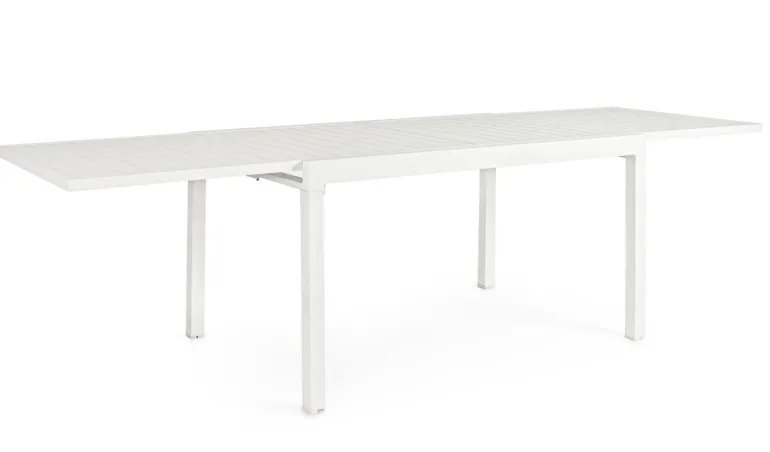 TAVOLO IN ALLUMINIO 135/270X90 BIANCO YK11 - PELAGIUS