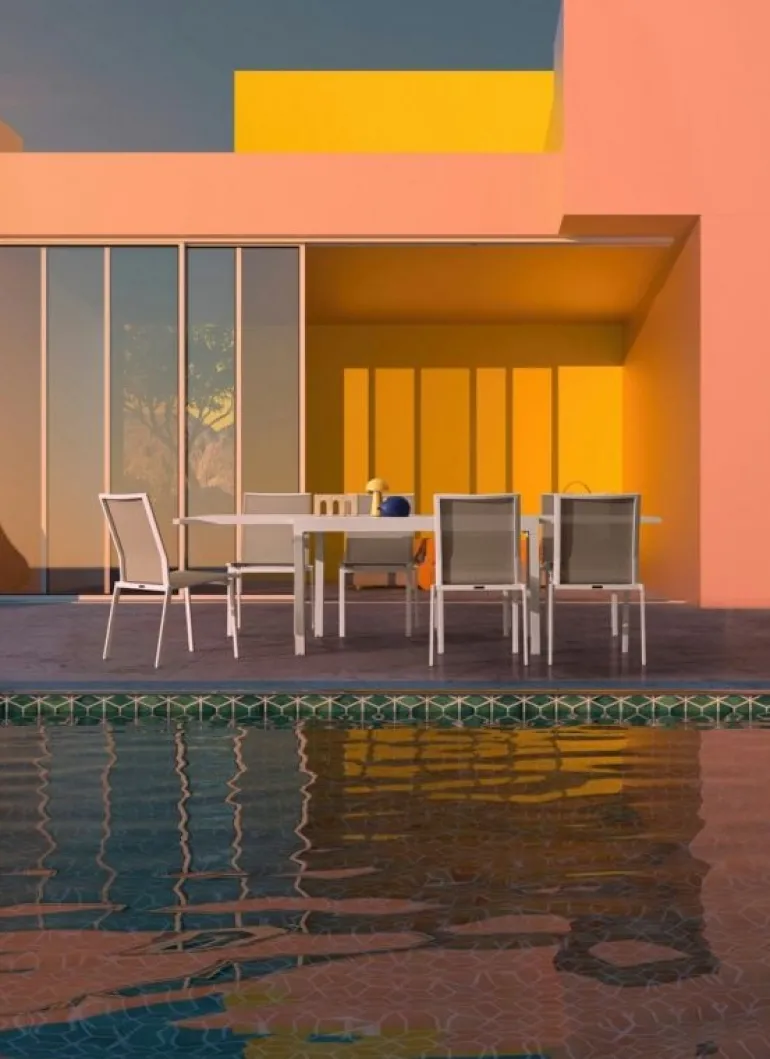 TAVOLO IN ALLUMINIO 135/270X90 BIANCO YK11 - PELAGIUS