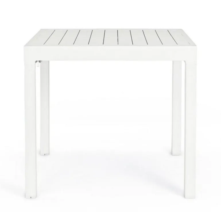 TAVOLO IN ALLUMINIO 83/166X80 BIANCO YK11 - PELAGIUS