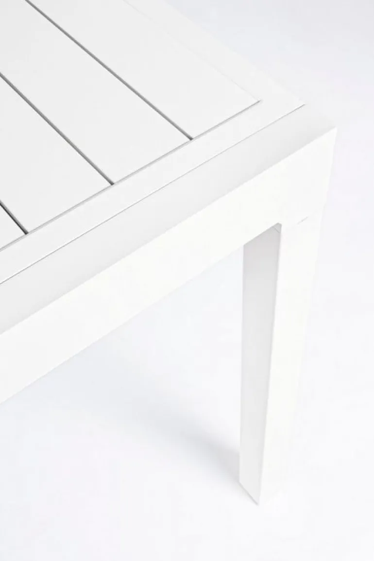 TAVOLO IN ALLUMINIO 83/166X80 BIANCO YK11 - PELAGIUS