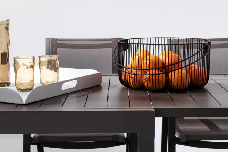 TAVOLO IN ALLUMINIO 135-270X90 COFFEE YK14 - PELAGIUS