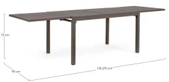 TAVOLO IN ALLUMINIO 135-270X90 COFFEE YK14 - PELAGIUS