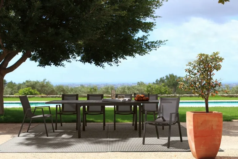 TAVOLO IN ALLUMINIO 135-270X90 COFFEE YK14 - PELAGIUS