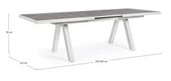 TAVOLO IN ALLUMINIO 205/265X103 LUNAR - KRION