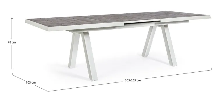 TAVOLO IN ALLUMINIO 205/265X103 LUNAR - KRION