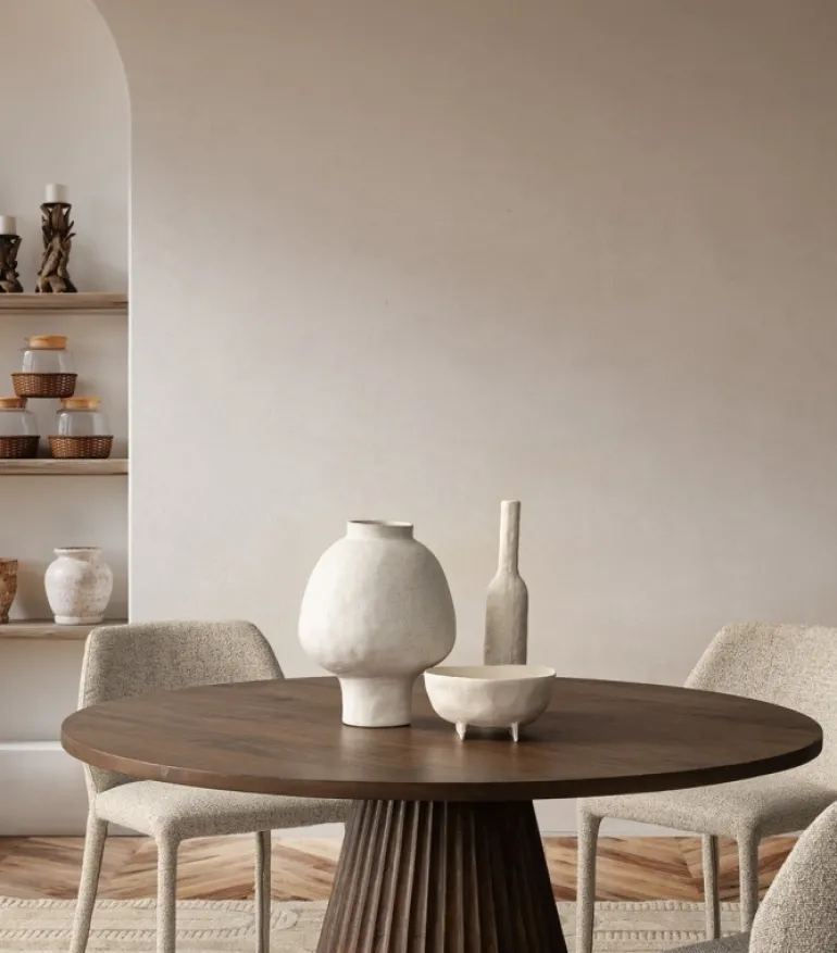 TAVOLO IN LEGNO NATURALE D120 - ORISSA