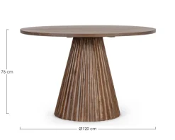 TAVOLO IN LEGNO NATURALE D120 - ORISSA