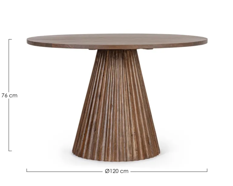 TAVOLO IN LEGNO NATURALE D120 - ORISSA