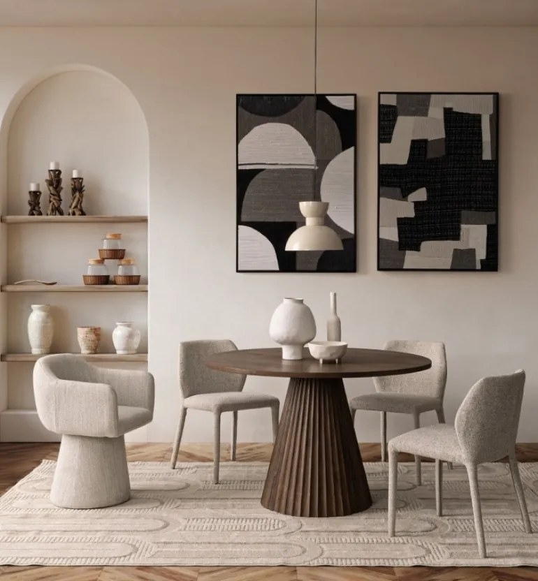 TAVOLO IN LEGNO NATURALE D120 - ORISSA