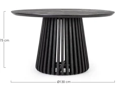 TAVOLO IN LEGNO NERO D130 - ODION
