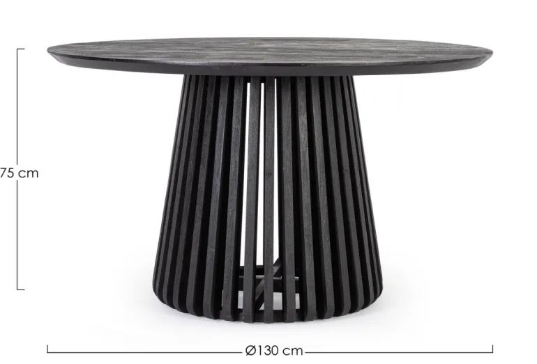 TAVOLO IN LEGNO NERO D130 - ODION