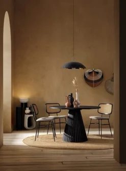 TAVOLO IN LEGNO NERO D120 - ORISSA