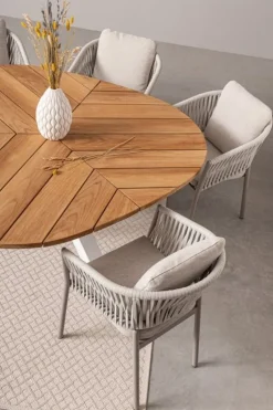 TAVOLO IN TEAK BIANCO RT01 - PALMDALE