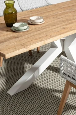 TAVOLO IN TEAK RICICLATO BIANCO PM01 - RAMSEY