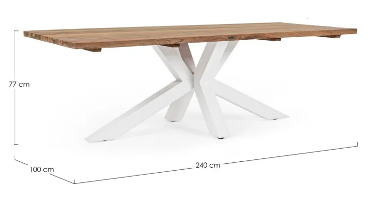 TAVOLO IN TEAK RICICLATO BIANCO PM01 - RAMSEY