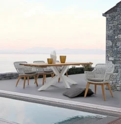 TAVOLO IN TEAK RICICLATO BIANCO PM01 - RAMSEY